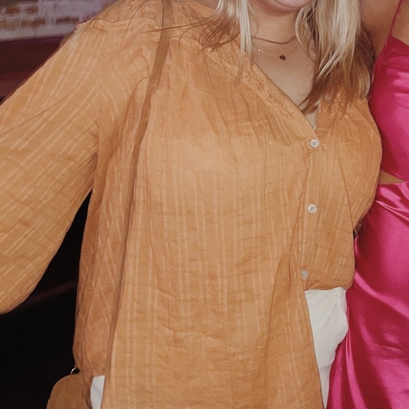 Free People: Marigold Buttondown Top - Picture 1 of 2